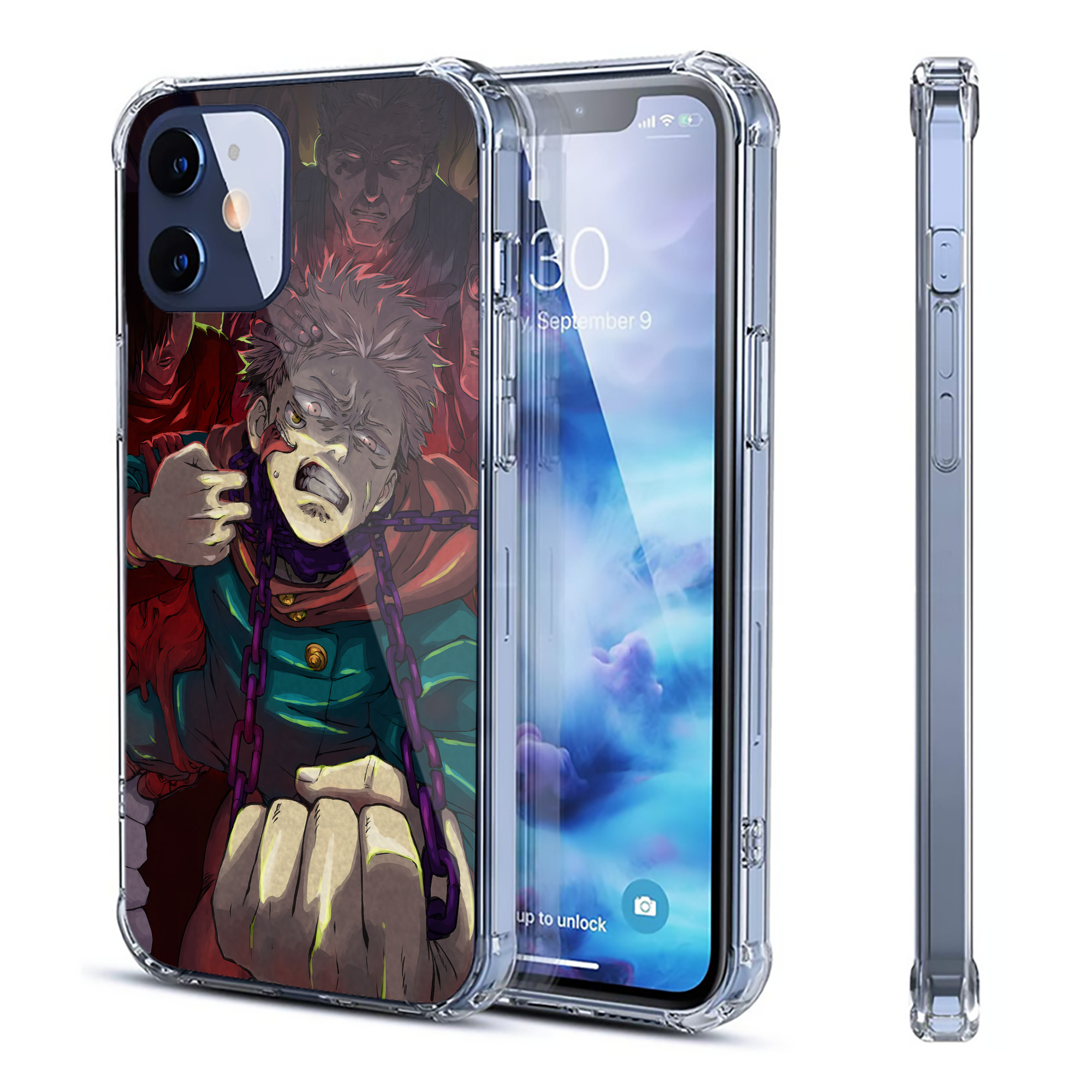 （画像用） 呪術廻戦 Jujutsu Kaisen 【iPhone 12シリーズ対応】透明スマホケース（クリアソフトケース）